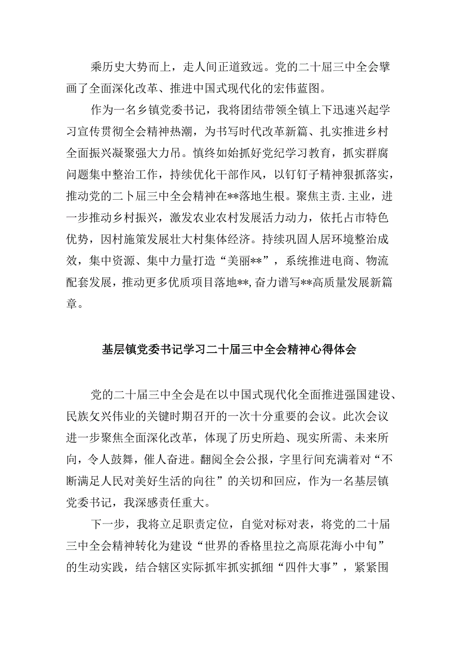 乡长学习贯彻党的二十三中全会精神心得体会8篇（最新版）.docx_第3页