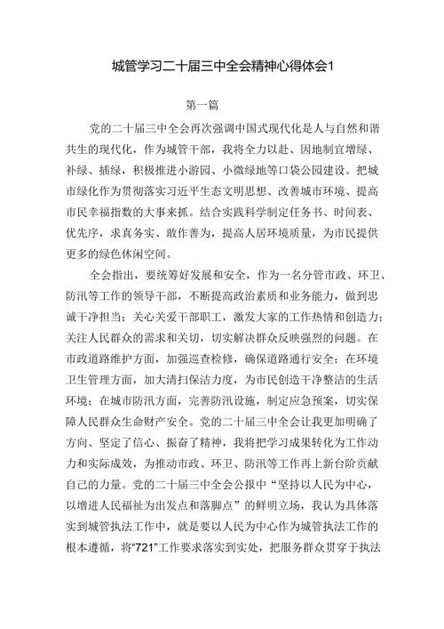 6篇城管局党员干部基层城管队员学习二十三中全会精神心得体会.docx