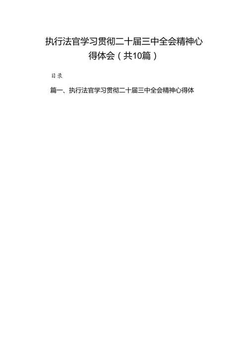 （10篇）执行法官学习贯彻二十三中全会精神心得体会（详细版）.docx