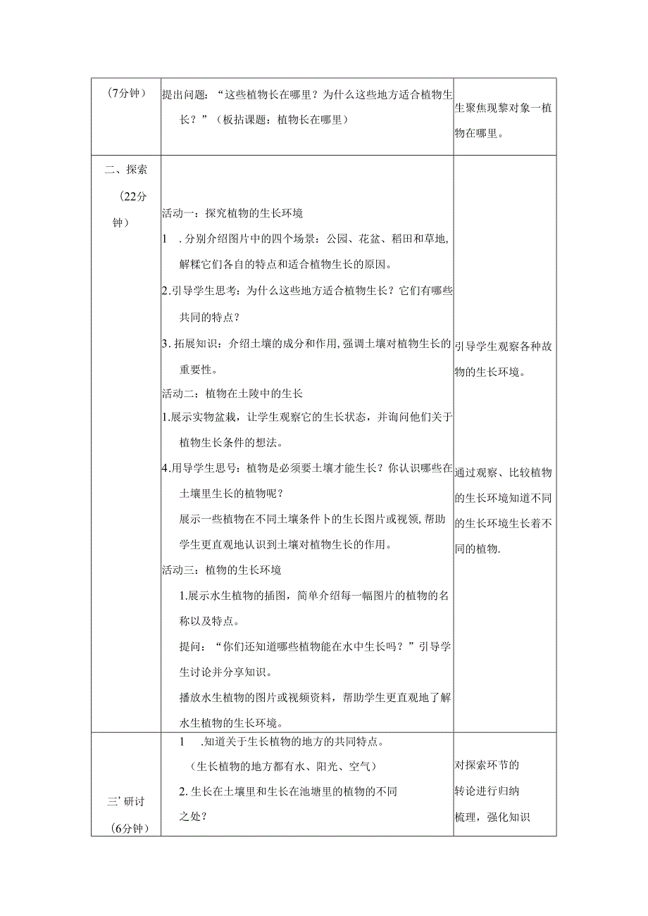 （2024）科教版科学一年级上册《植物长在哪里》教案.docx_第2页