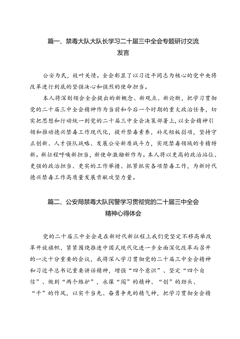 禁毒大队大队长学习二十三中全会专题研讨交流发言12篇（详细版）.docx_第2页