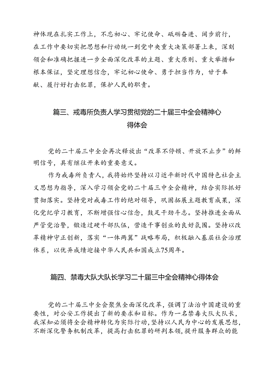 禁毒大队大队长学习二十三中全会专题研讨交流发言12篇（详细版）.docx_第3页