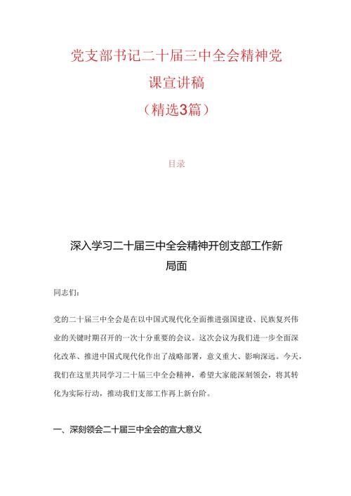 党支部书记二十三中全会精神党课宣讲稿.docx