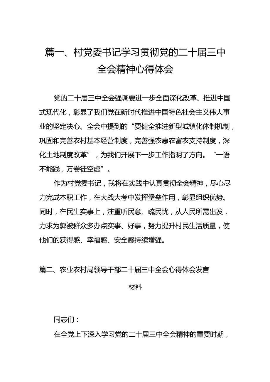 （11篇）村党委书记学习贯彻党的二十三中全会精神心得体会（精选）.docx_第2页