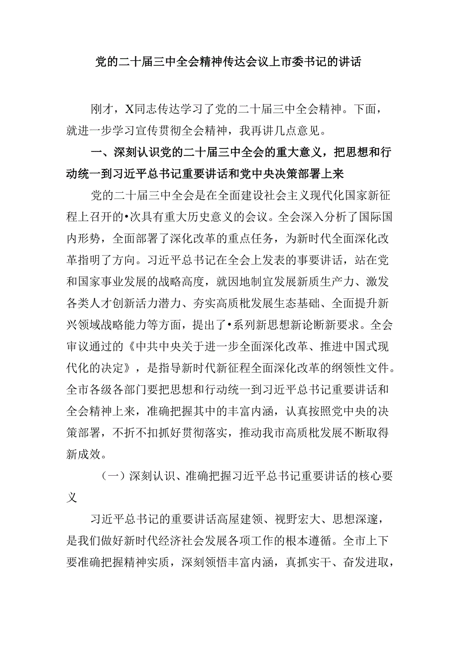 （11篇）市委班子学习贯彻党的二十三中全会精神心得体会范文.docx_第2页