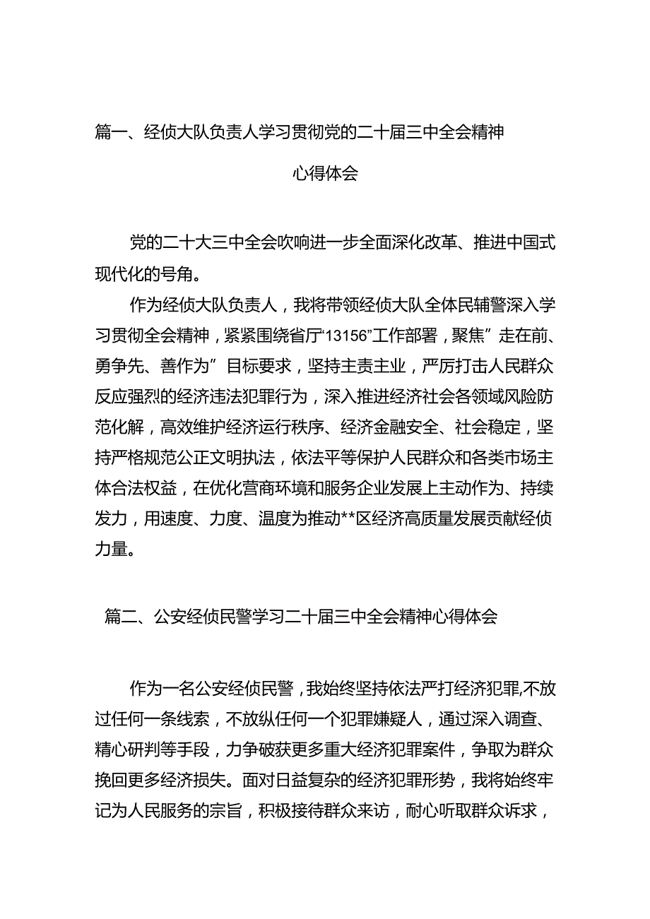经侦大队负责人学习贯彻党的二十三中全会精神心得体会10篇（精选）.docx_第2页