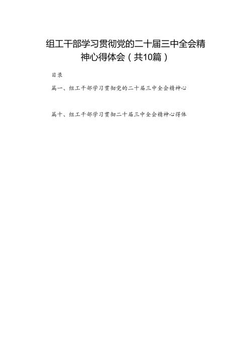 （10篇）组工干部学习贯彻党的二十三中全会精神心得体会（精选）.docx
