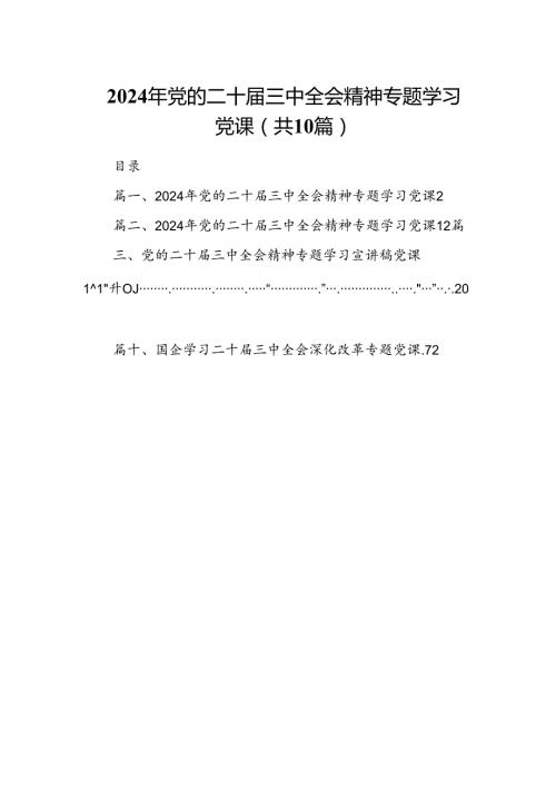 （10篇）2024年党的二十三中全会精神专题学习党课（精选）.docx