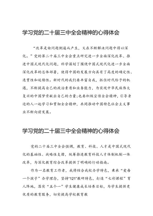 中国共产党第二十中央委员会第三次全体会议精神心得感悟25篇.docx