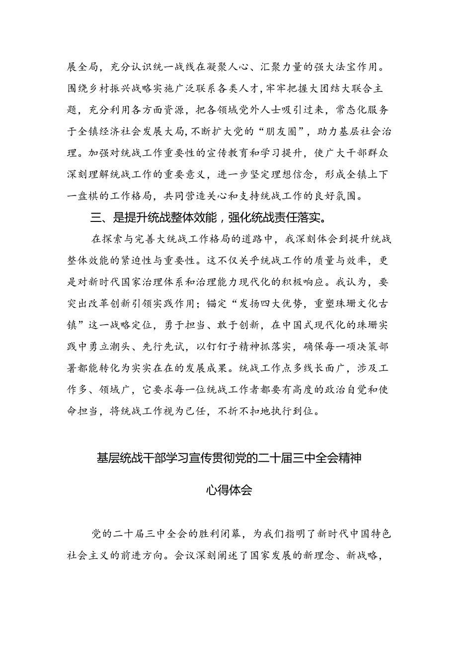 统战委员学习贯彻二十三中全会精神心得体会5篇（精选版）.docx_第2页