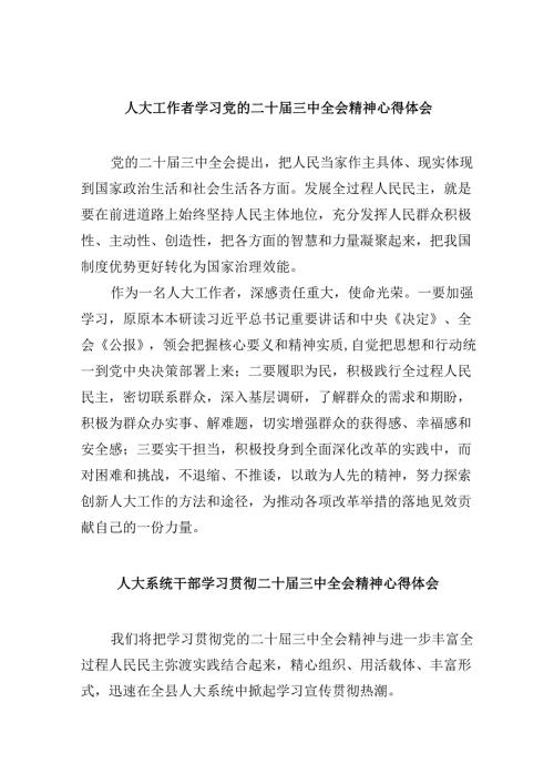（9篇）人大工作者学习党的二十三中全会精神心得体会范文.docx