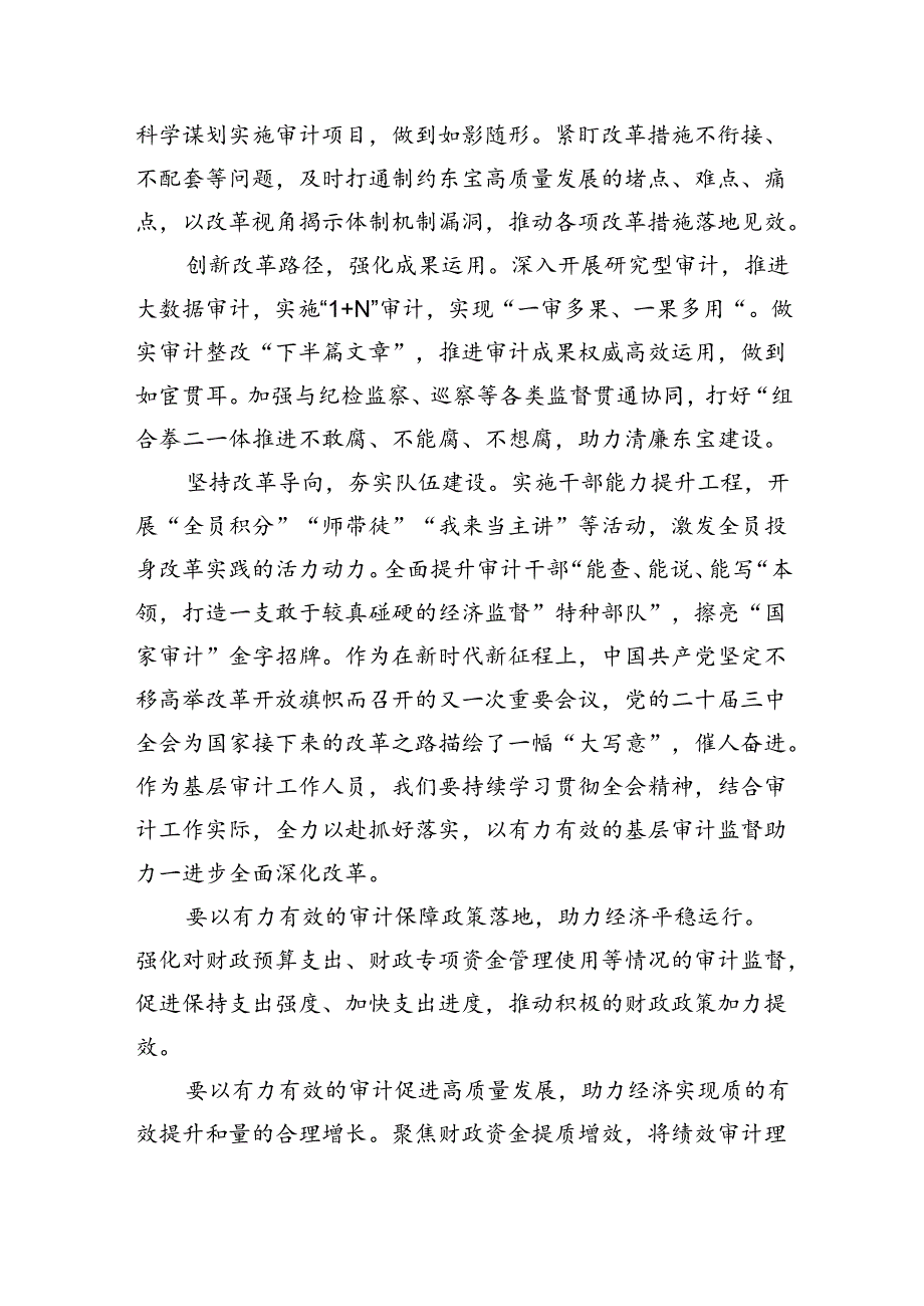 （7篇）审计人员学习贯彻党的二十三中全会精神心得体会范文.docx_第3页