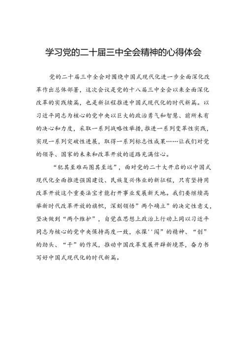 (最新版)学习党的二十三中全会精神的心得感悟四十四篇.docx