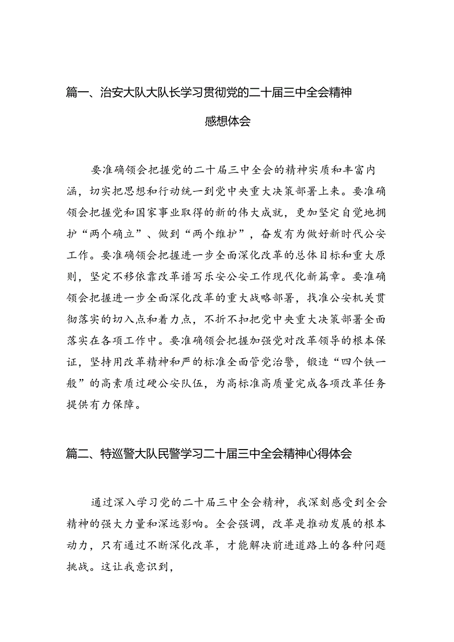 （10篇）治安大队大队长学习贯彻党的二十三中全会精神感想体会（精选）.docx_第2页