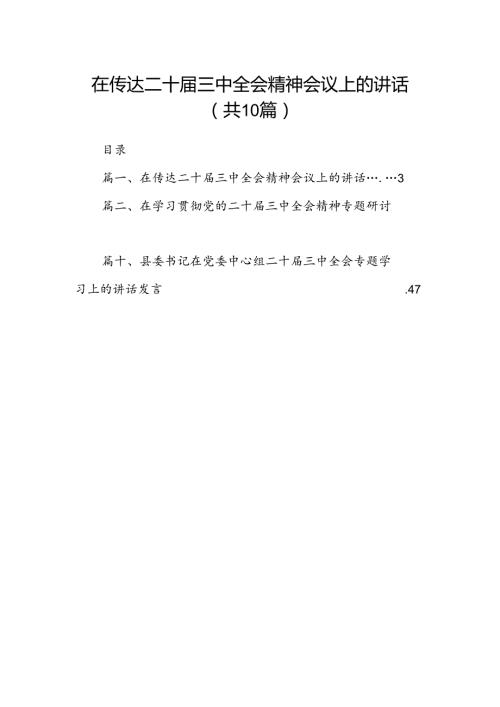 （10篇）在传达二十三中全会精神会议上的讲话汇编.docx