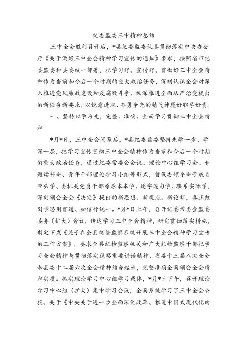 纪委监委三中精神总结.docx