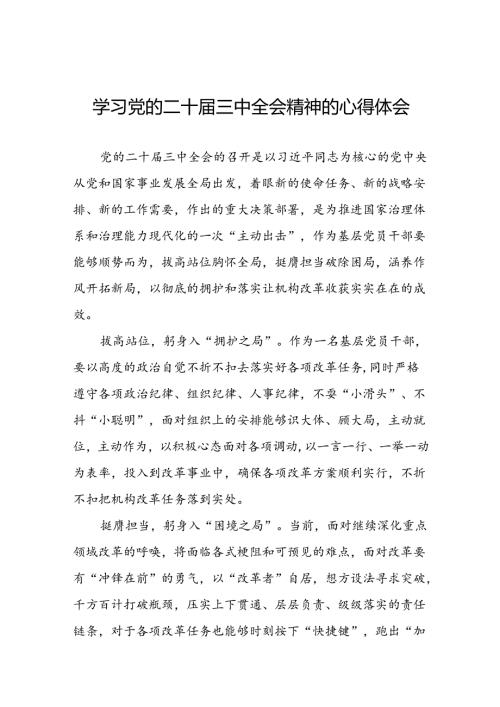 2024年二十三中全会精神学习体会(33篇).docx