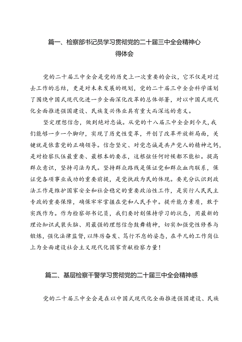 检察部书记员学习贯彻党的二十三中全会精神心得体会11篇（精选）.docx_第2页