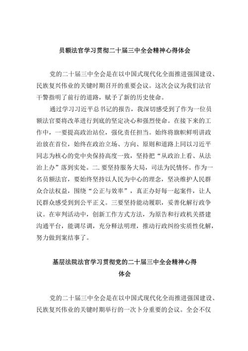 （11篇）员额法官学习贯彻二十三中全会精神心得体会（详细版）.docx