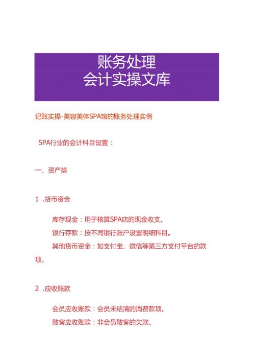 记账实操美容美体SPA馆的账务处理实例.docx