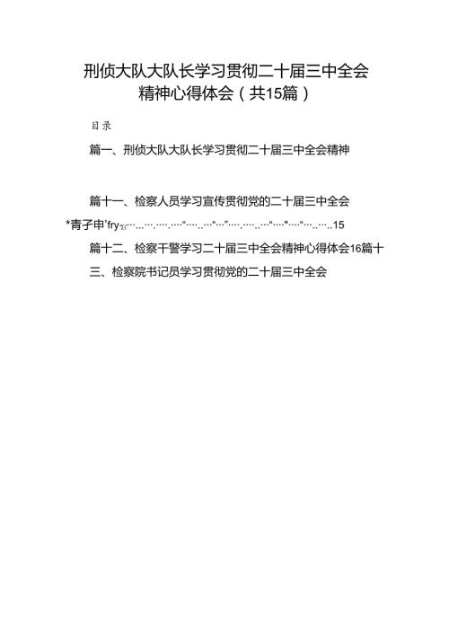 （15篇）刑侦大队大队长学习贯彻二十三中全会精神心得体会范文.docx