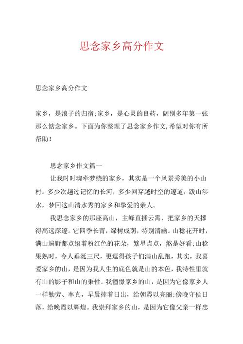 思念家乡高分作文.docx