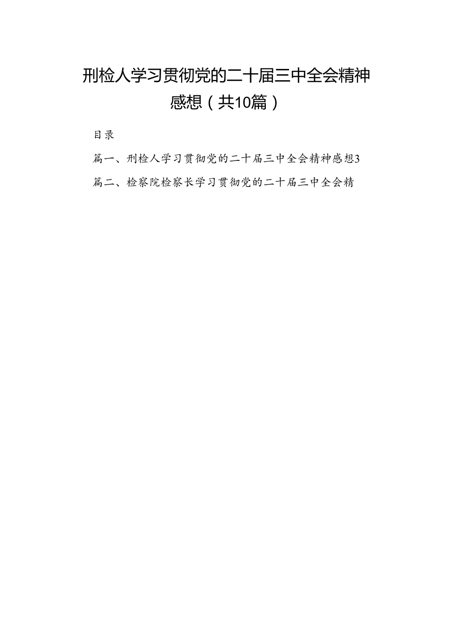 （10篇）刑检人学习贯彻党的二十三中全会精神感想范文.docx_第1页
