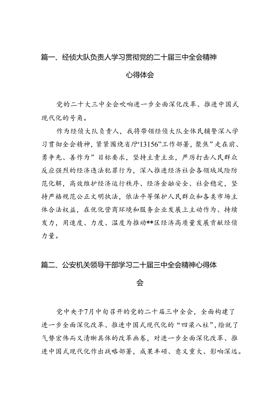 经侦大队负责人学习贯彻党的二十三中全会精神心得体会（共10篇）.docx_第2页
