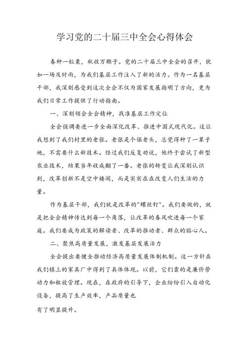 2024年学习学习党的二十三中全会个人心得体会 合计14份.docx
