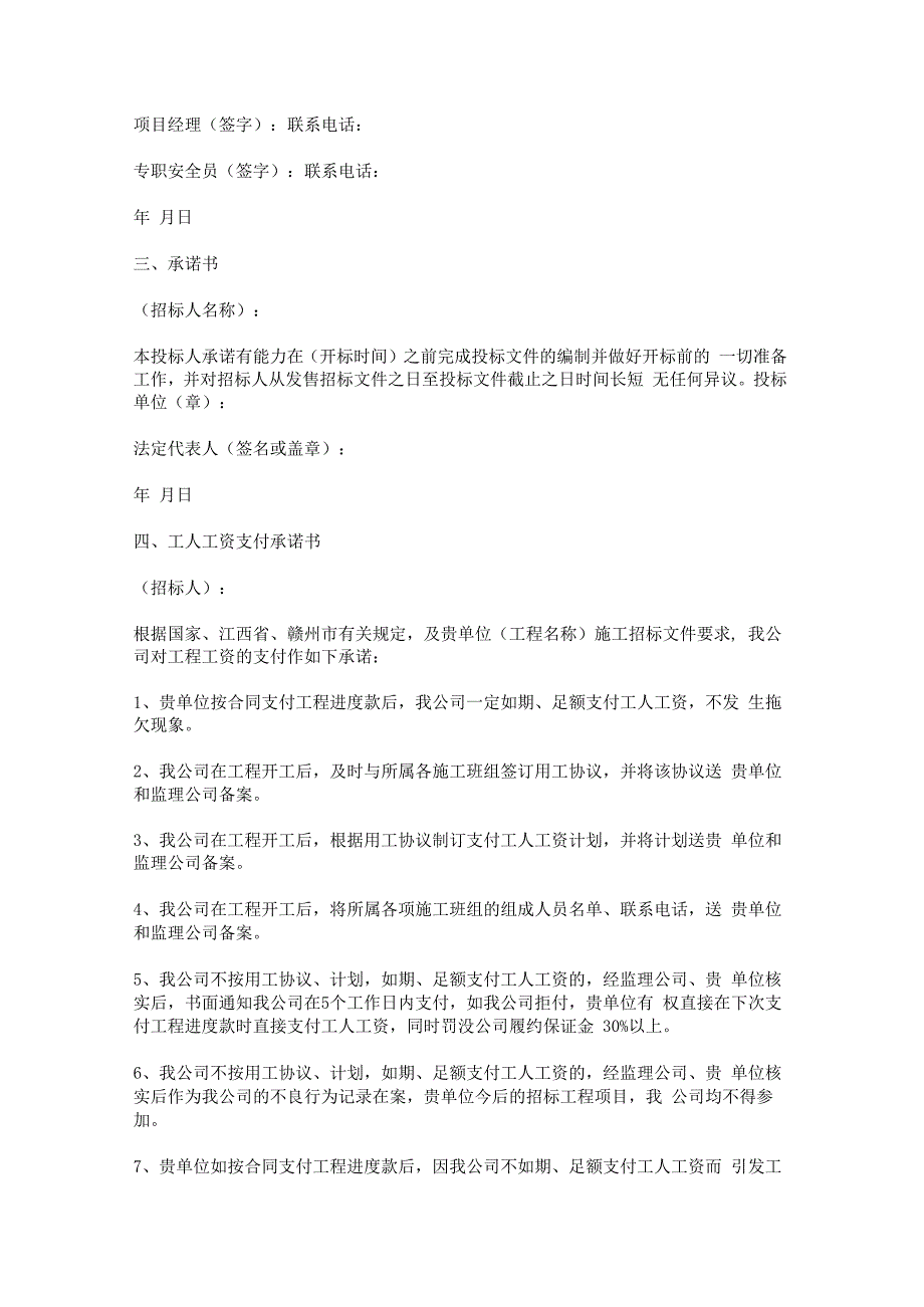 【优质】人员、设备、资金施工能力承诺书范文模板 (18页).docx_第2页