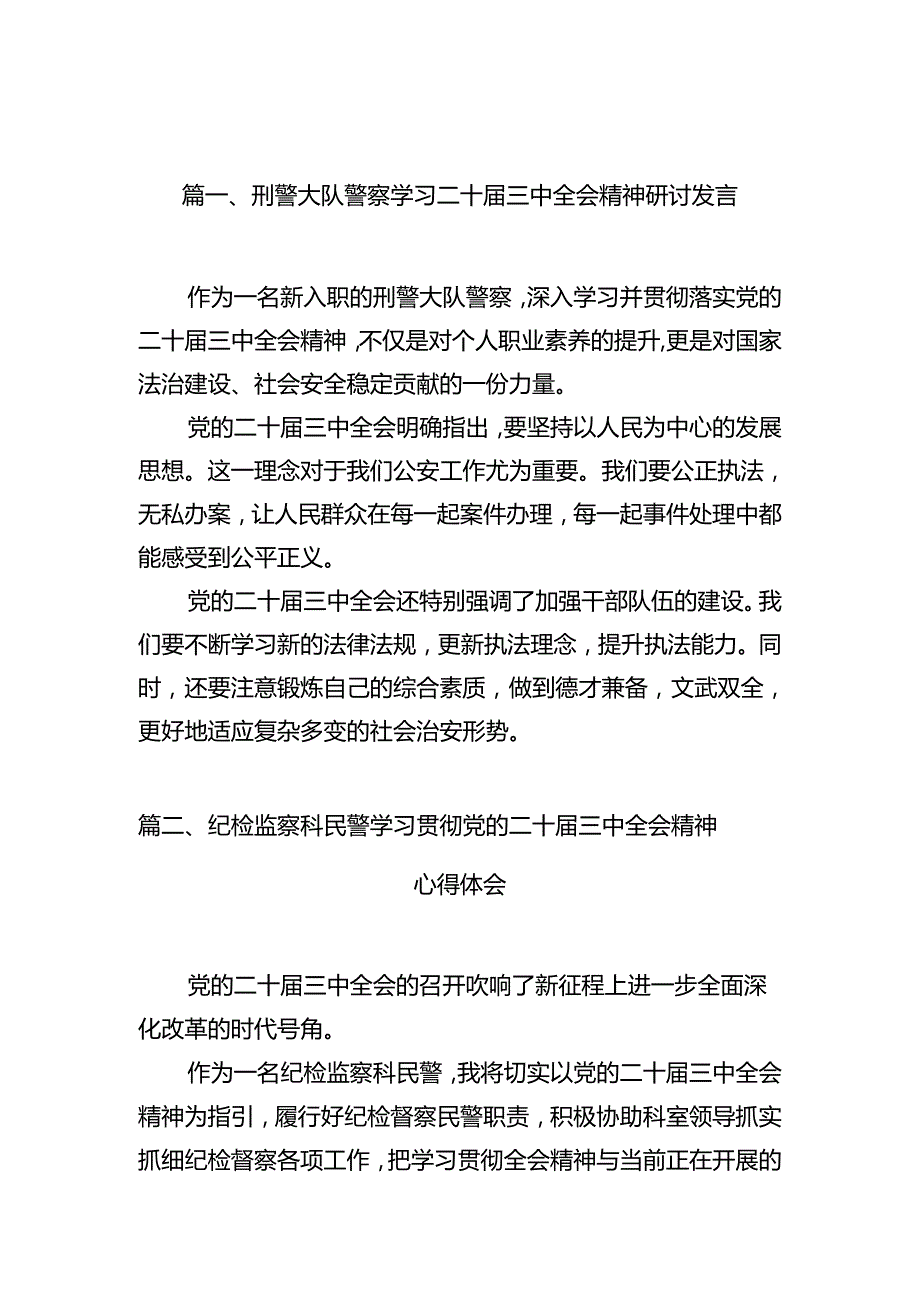 （10篇）刑警大队警察学习二十三中全会精神研讨发言范文.docx_第2页