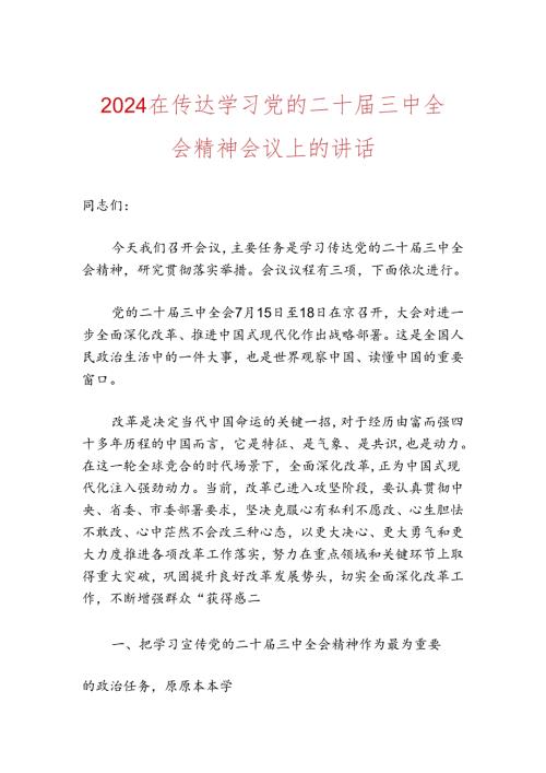 2024在传达学习党的二十三中全会精神会议上的讲话.docx
