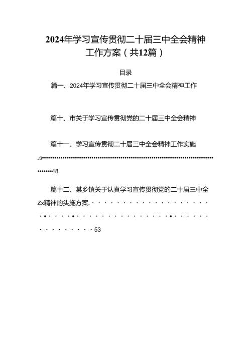 （12篇）2024年学习宣传贯彻二十三中全会精神工作方案（精选）.docx