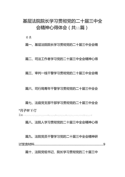 （11篇）基层法院院长学习贯彻党的二十三中全会精神心得体会最新资料.docx