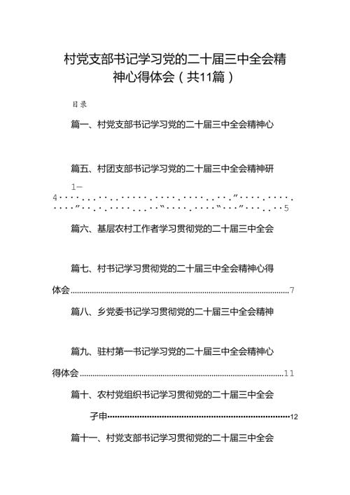 （11篇）村党支部书记学习党的二十三中全会精神心得体会范文.docx