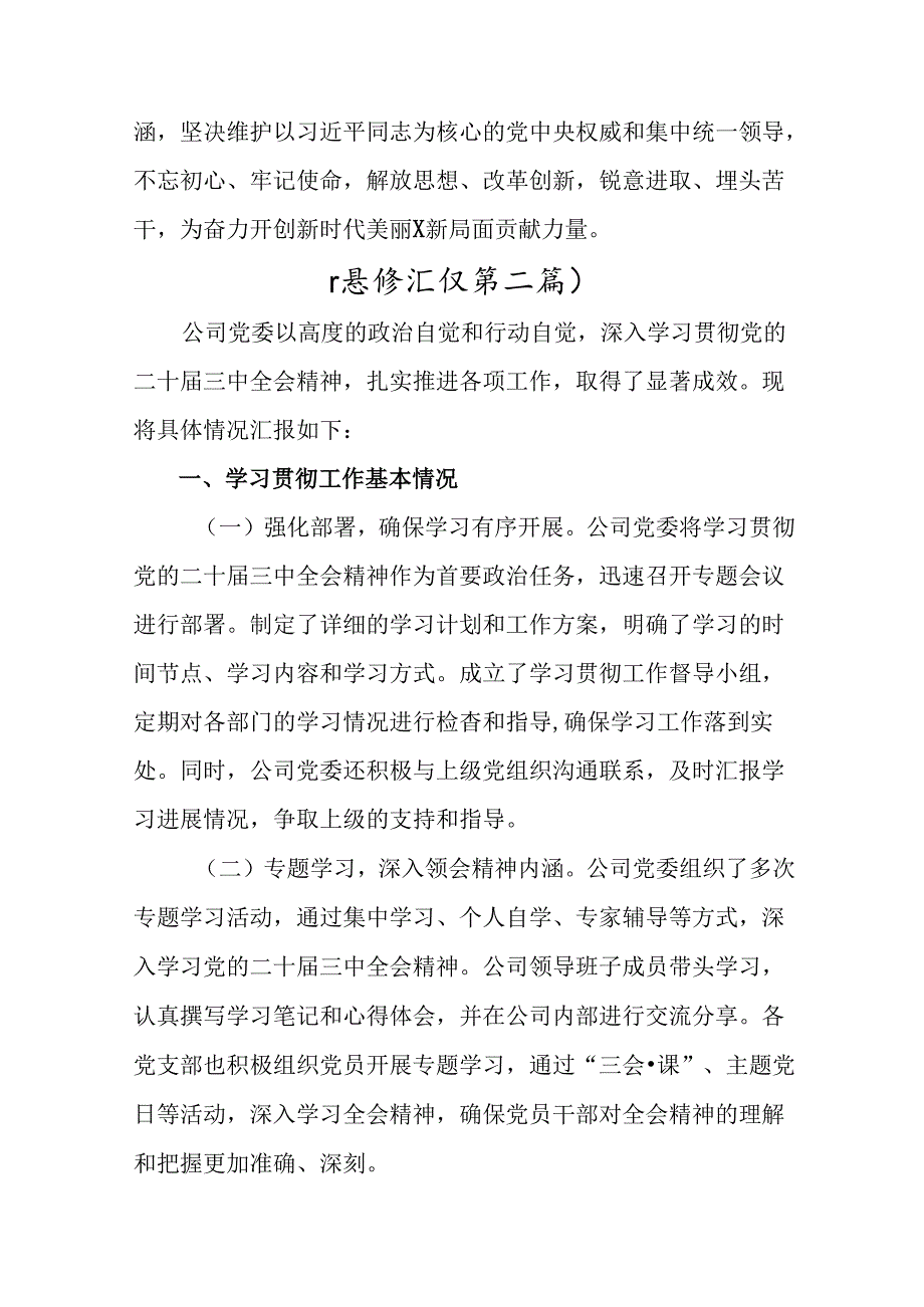 9篇2024年二十三中全会公报推进情况总结自查报告.docx_第3页