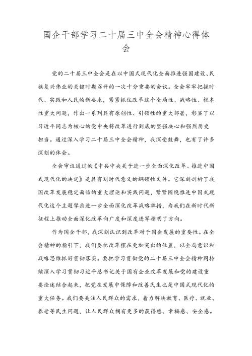 2024年学习党的二十三中全会精神心得体会.docx