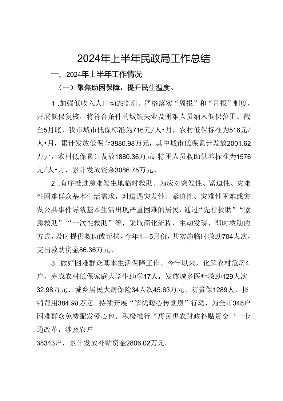 2024年上半年民政局工作总结.docx_第1页