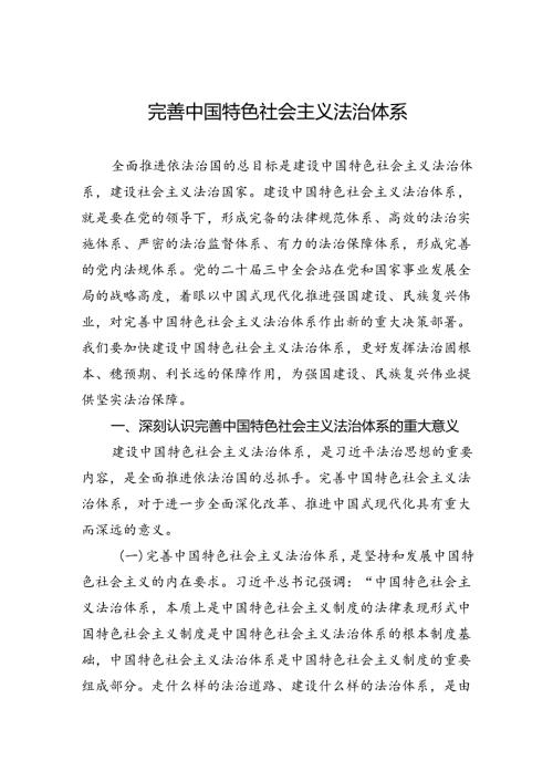 完善中国特色社会主义法治体系.docx
