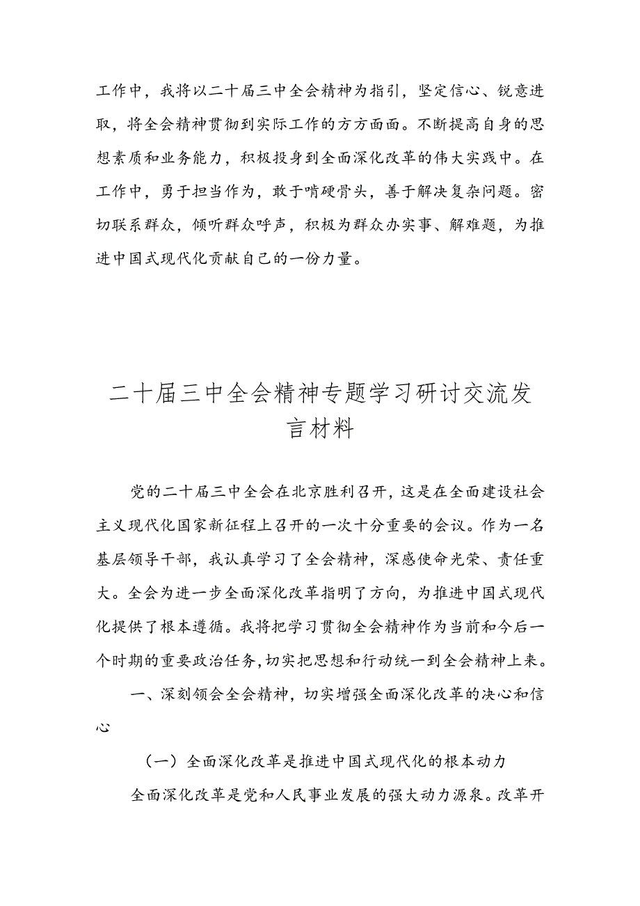 2024年党的二十三中全会精神专题学习研讨交流发言材料 共五篇.docx_第3页