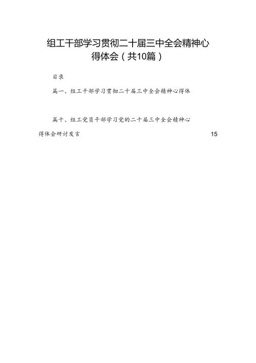 （10篇）组工干部学习贯彻二十三中全会精神心得体会范文.docx