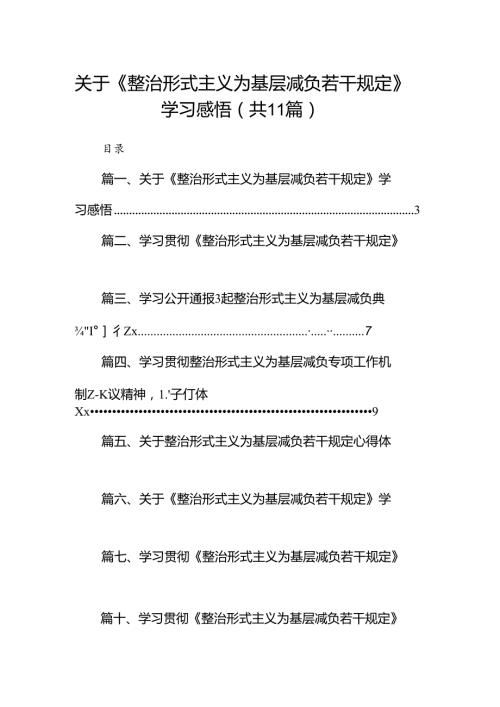（11篇）关于《整治形式主义为基层减负若干规定》学习感悟专题资料.docx