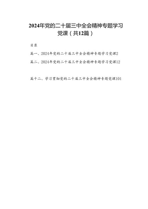 2024年党的二十三中全会精神专题学习党课（共12篇选择）.docx