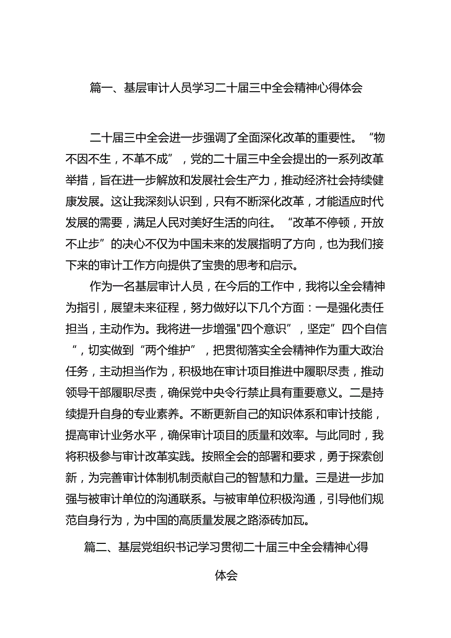 （15篇）基层审计人员学习二十三中全会精神心得体会（精选）.docx_第2页