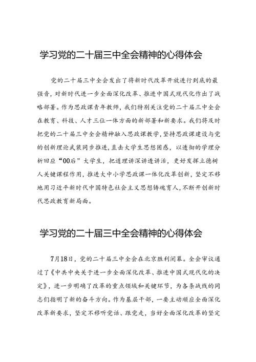 党员学习贯彻党的二十三中全会精神心得体会精品四十篇.docx