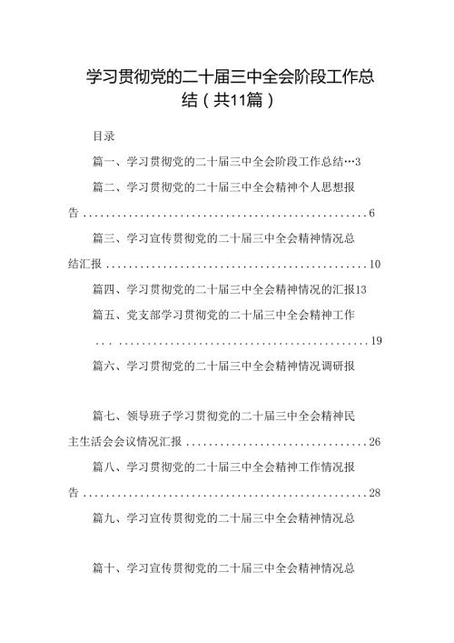 （11篇）学习贯彻党的二十三中全会阶段工作总结范文.docx