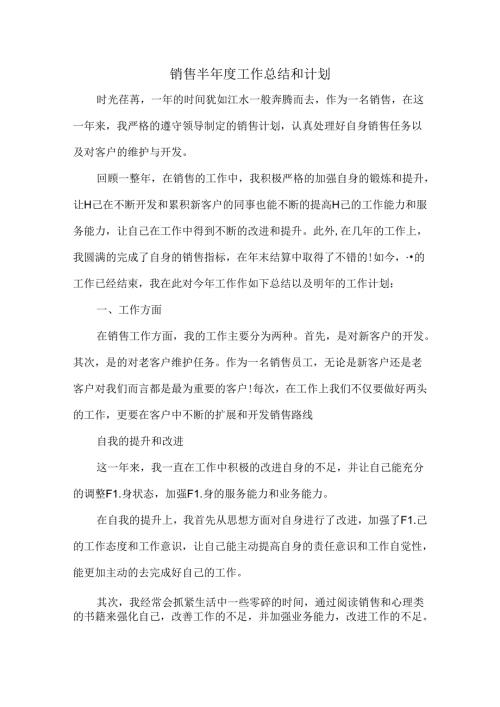 销售半工作总结和计划.docx