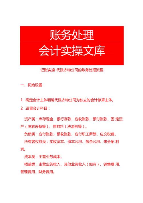 记账实操代洗衣物公司的账务处理流程.docx