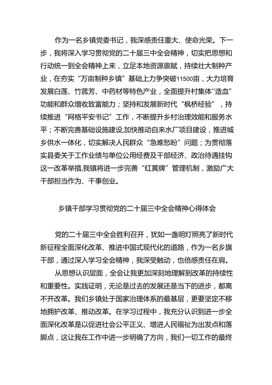 （9篇）乡基层干部学习贯彻党的二十三中全会精神心得体会（精选）.docx_第2页