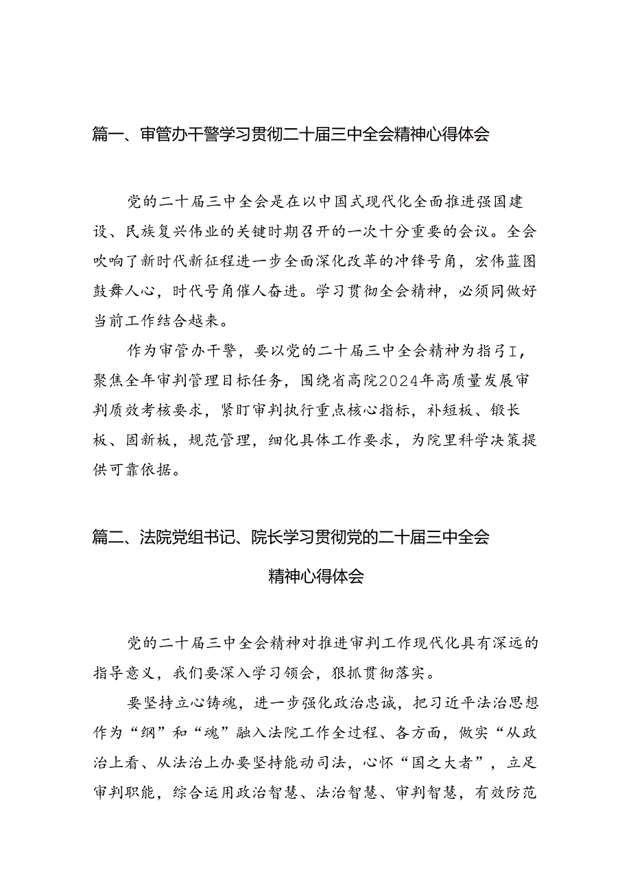 （10篇）审管办干警学习贯彻二十三中全会精神心得体会（精选）.docx_第2页
